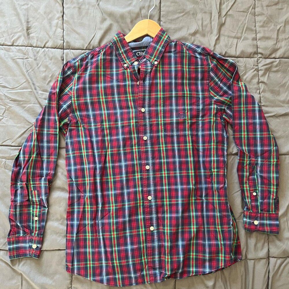 Chaps Men's Long Sleeve Button-Down Shirt - Classic Woven Wrinkle-Resistant